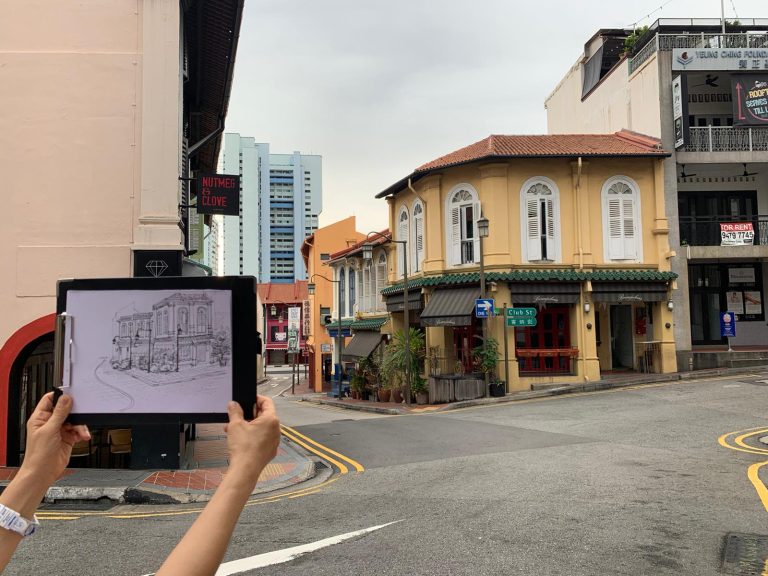 Professional Outdoor Urban Landscape Sketching Art Course - Visual Arts Centre Sinagapore (Urban Art Sketching Shophouse)