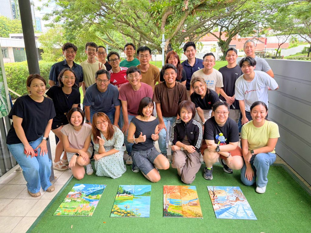 Our Paranakan Mural Painting Art Jamming is led by professional art instructors who will guide you through each step of the design and planning process. We will discuss with you to incorporate your company logo, brand colours, team missions, and corporate culture to help create a specially curated Tile Mural Painting that suits your office or workspace!