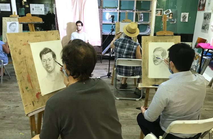 portrait sketching art course at Visual Arts Centre