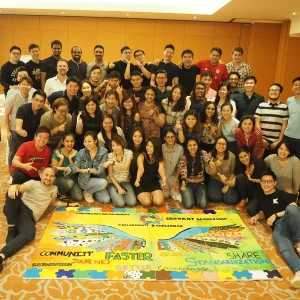 Corporate Art Team Building session with group art jamming at Visual Arts Centre