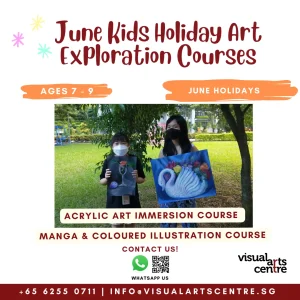 Kids exploring art through painting and drawing in a holiday art class