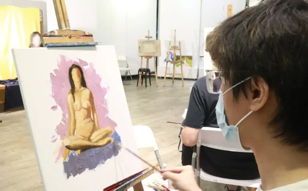 nude life oil painting