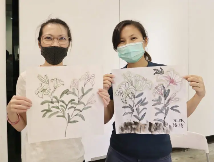 Chinese ink painting and calligraphy class at Visual Arts Centre, Chinese ink painting workshop