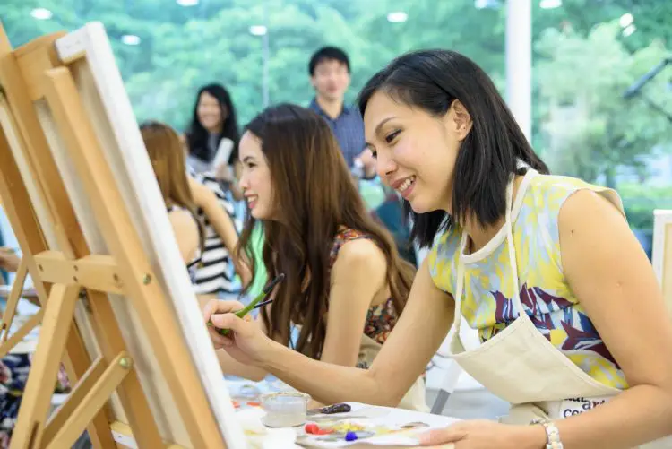 visual arts centre acrylic painting trial