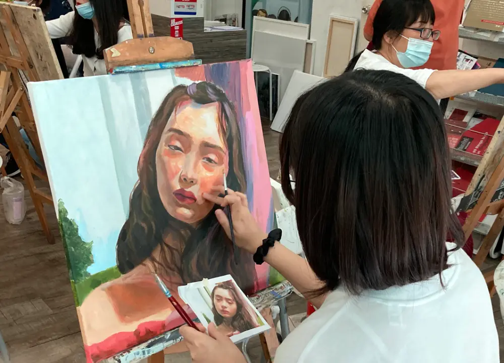 acrylic portrait painting