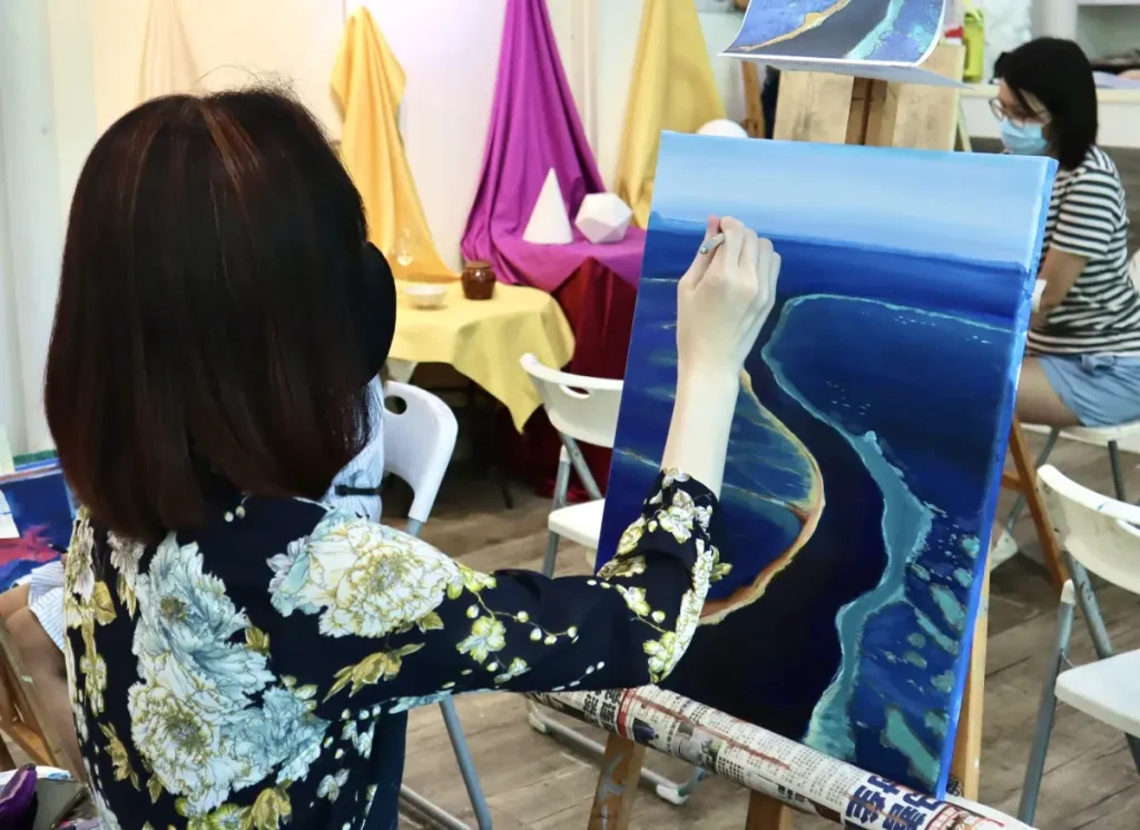 Student own creation and attempt with acrylic paint