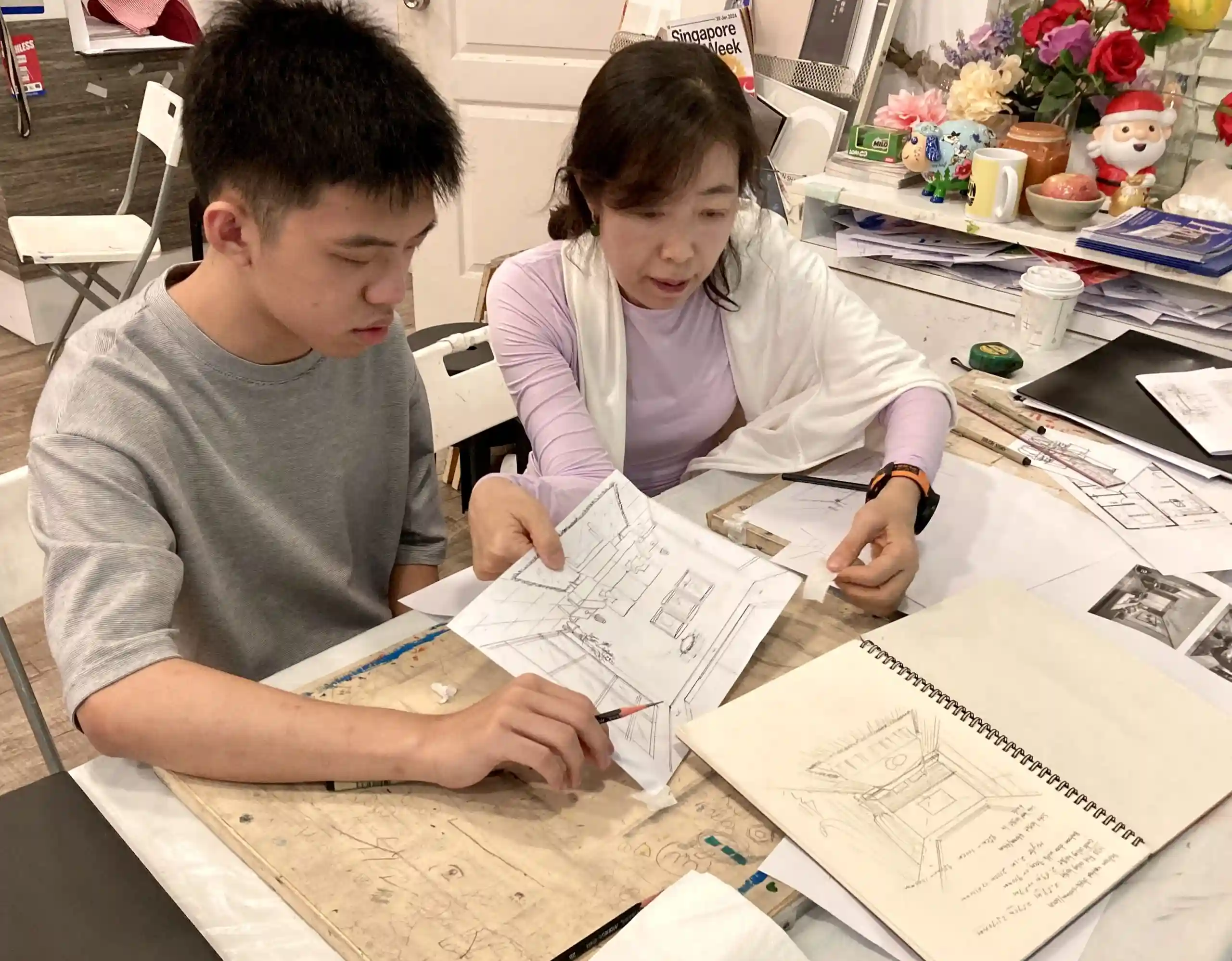 adult art class adult art course Visual Arts Centre interior design and freehand rendering art course available! (One-to-One | 1-to-1) Art Tuition / Art Class / Art Course / Art Lesson for Adults in Singapore by Visual Arts Centre