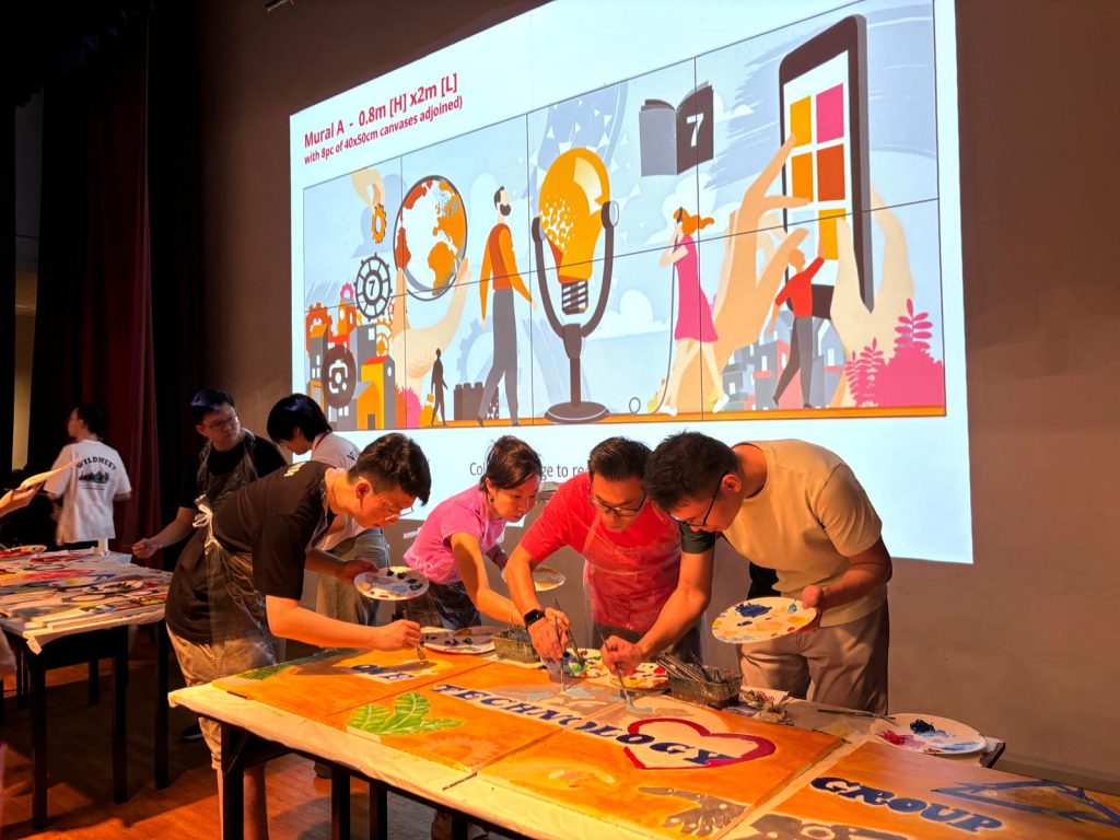 team bonding team building best in singapore by visual arts centre mural painting