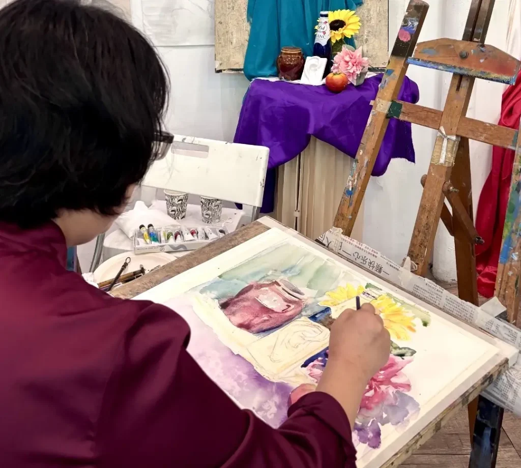 adult watercolour painting art class in singapore! perfect for all level