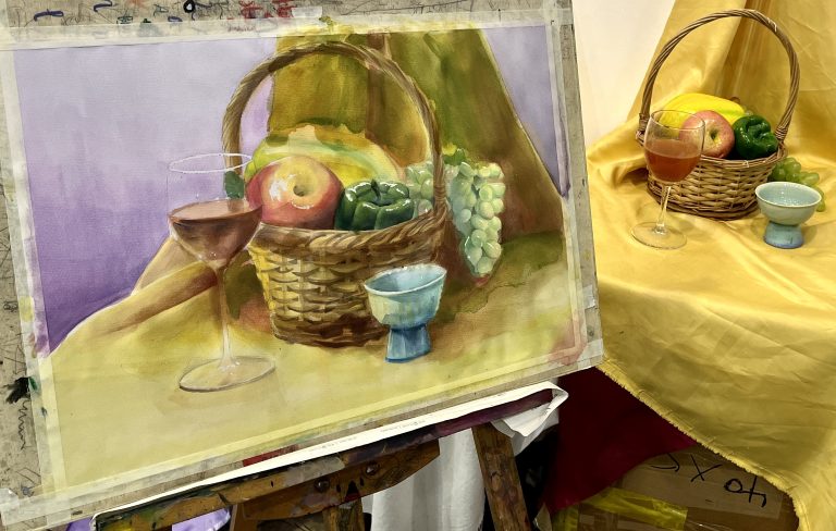 Private art watercolour painting 1-1 allows you to learn intensively on when to apply paint and be guided with the right techniques