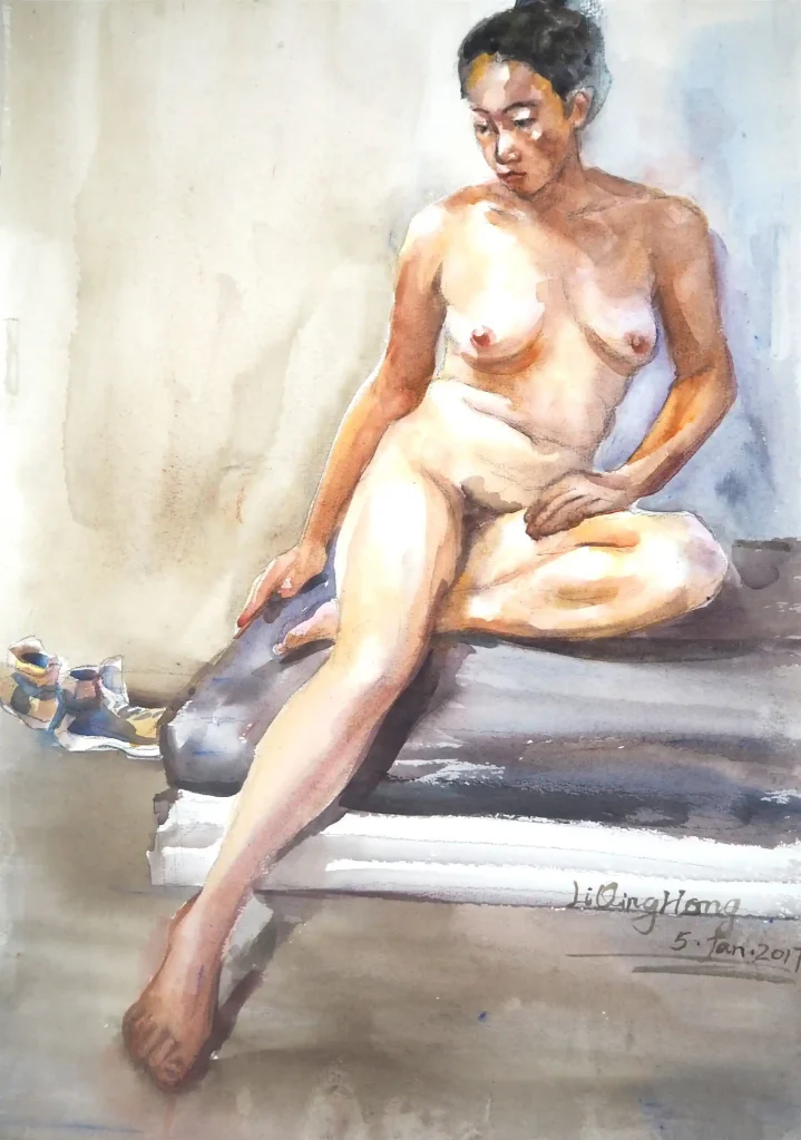 visual_arts_centre_watercolour_painting_art_course_in_singapore_painting_brush_strokes_step_by_step_guide_demonstration_by_teacher