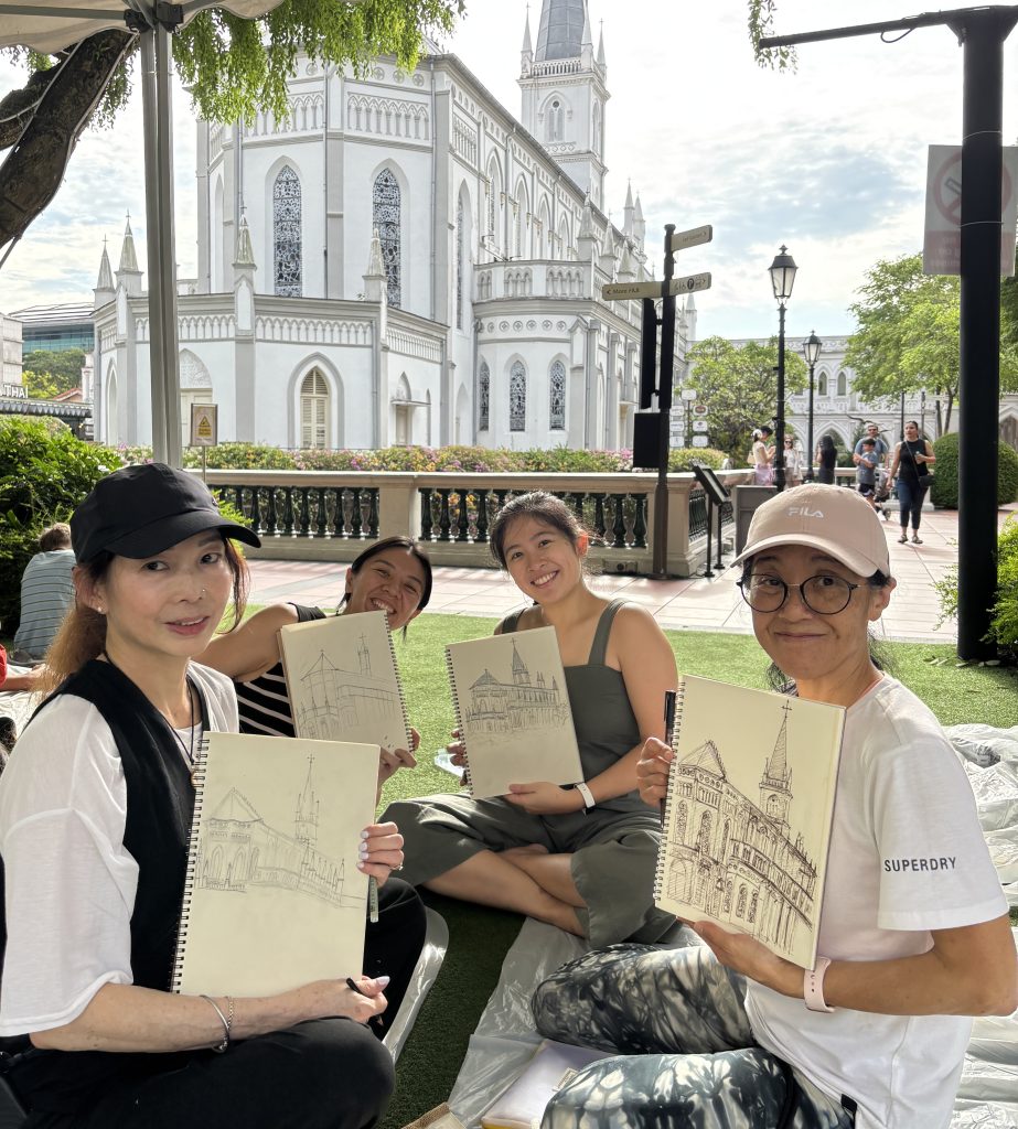 Chjimes Visual Arts Centre Urban Sketching with Watercolour Workshop Art Course In Singapore