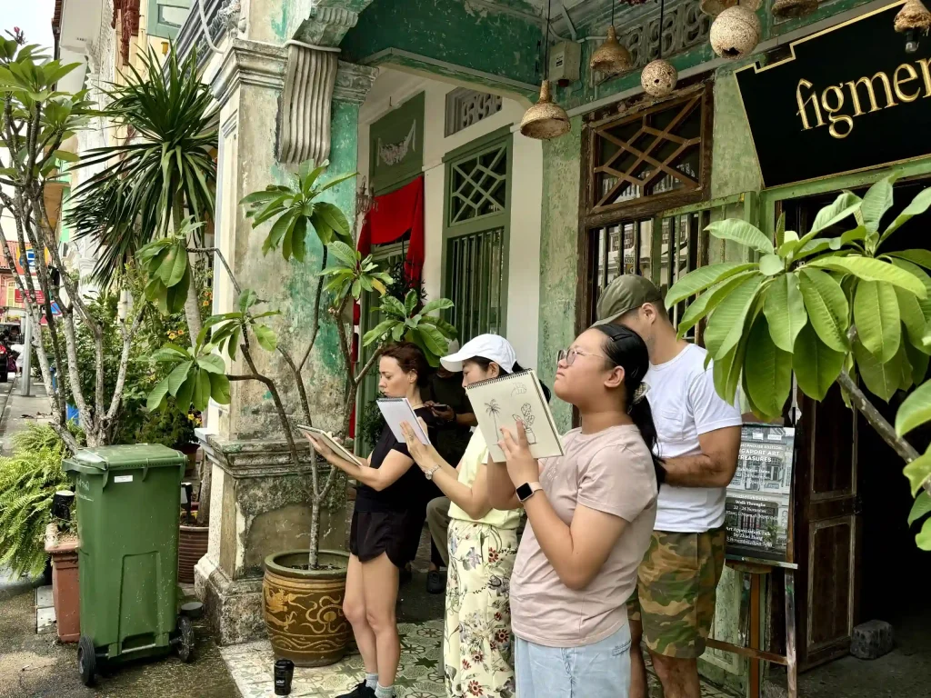 outdoor landscape urban sketching shophouse edition art team bonding art jamming workshop in singapore visual arts centre