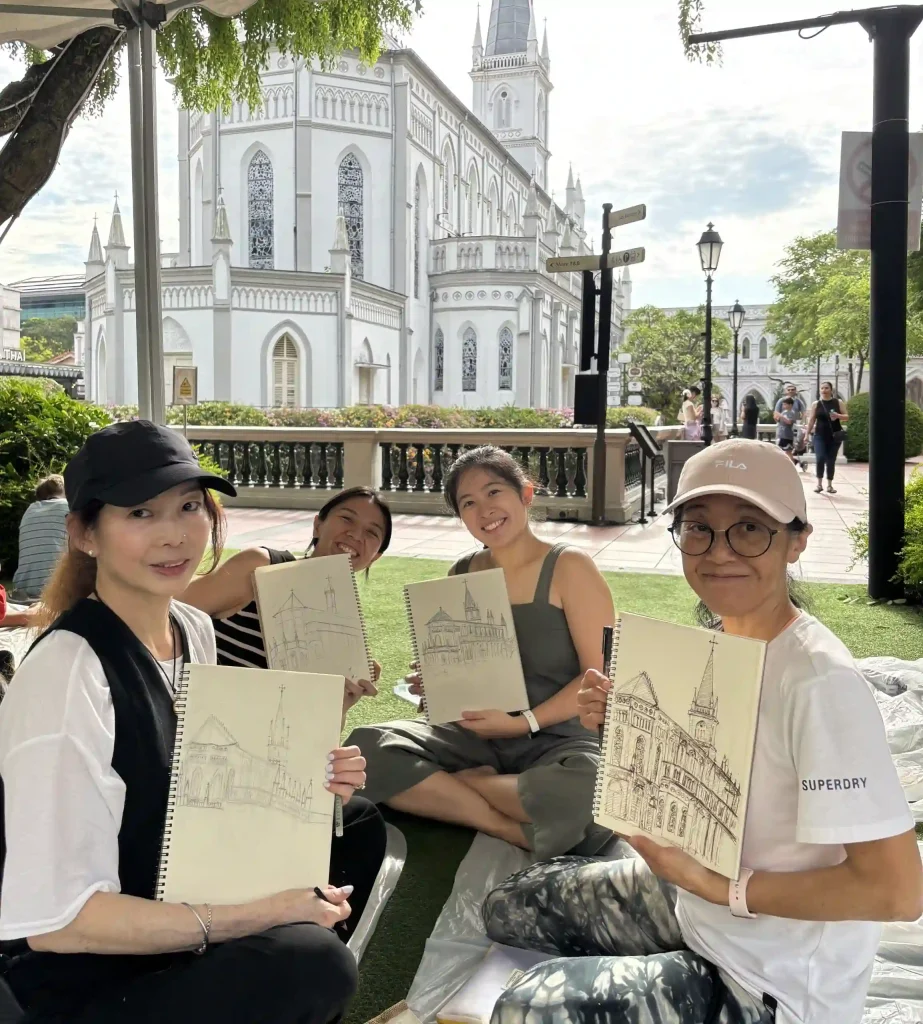 Chjimes Visual Arts Centre Urban Sketching with Watercolour Workshop Art Course In Singapore