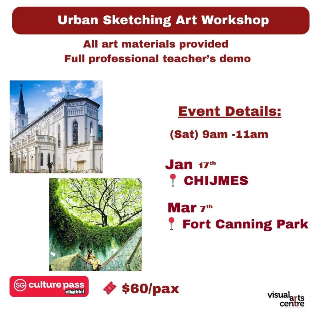 Urban sketching Art Course Art Class Culture Pass Art Workshop with Visual Arts Centre