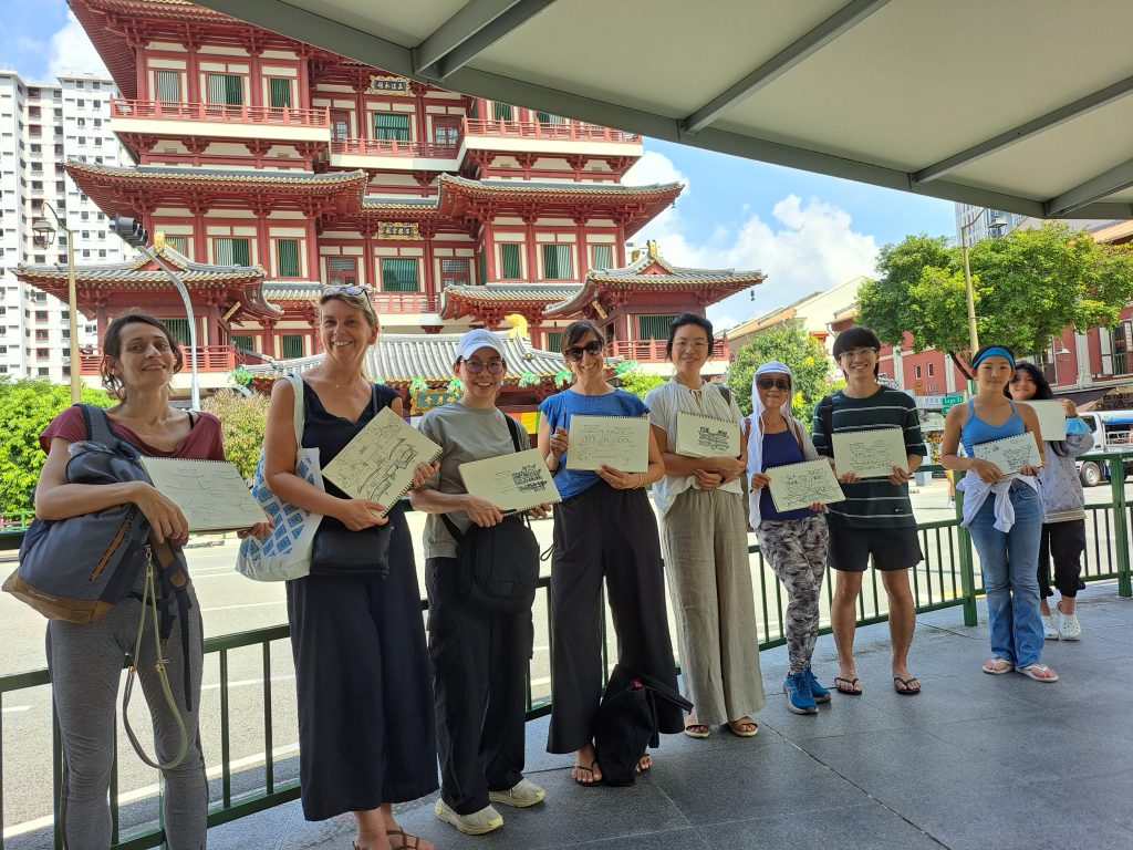 urban sketching - professional outdoor urban sketching course at Chinatown with Visual Arts Centre