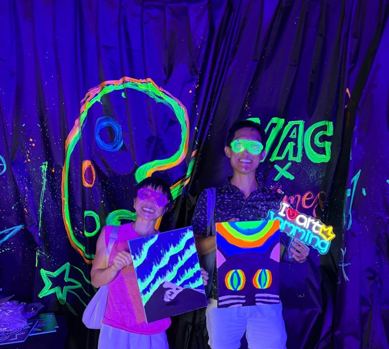 Best Neon Art Jamming Glow With Face Painting Art Workshop in Singapore Team Bonding Team Building by Visual Arts Centre