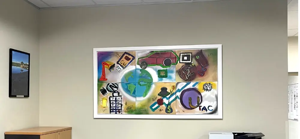 UTAC framed Graffiti mural spray painting teambonding team building art jamming Visual Arts Centre team bonding art jamming