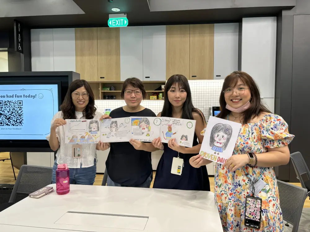 manga illustration team bonding art jamming session