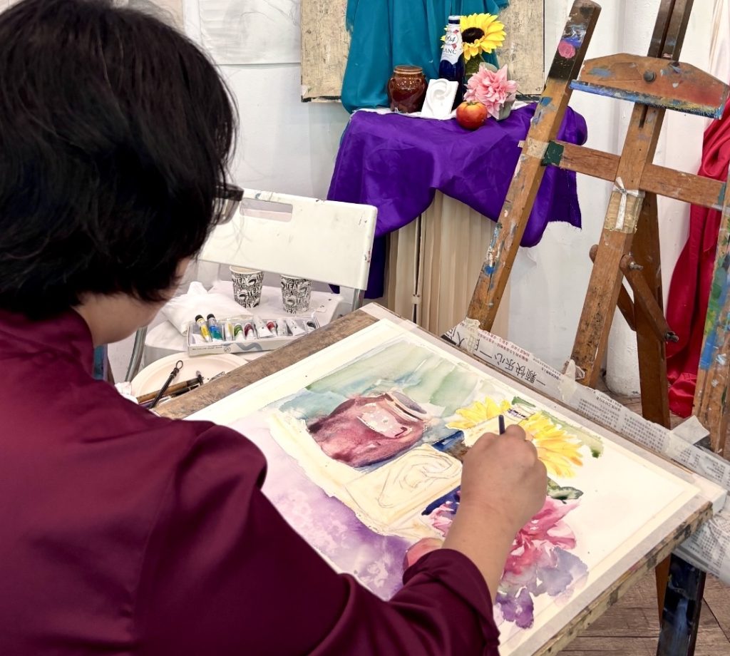adult water colour art class in singapore! perfect for all level