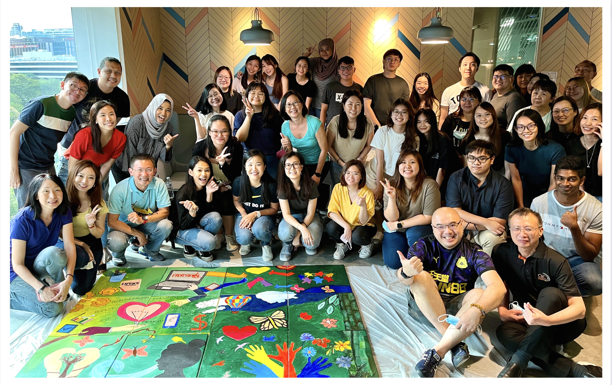 Visual Arts Centre Team Building art jamming mural acrylic painting
