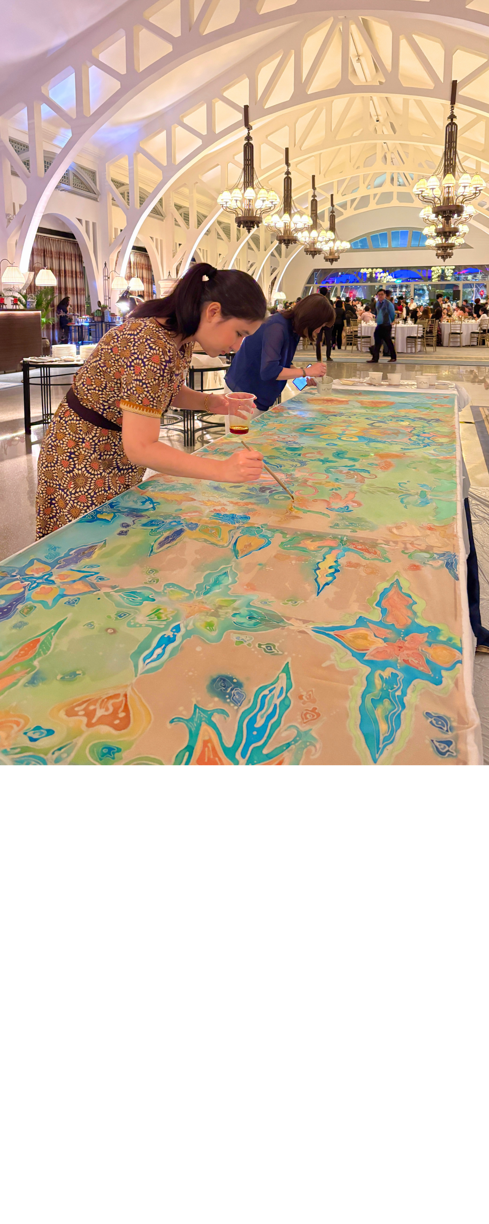 Batik Mural Painting Team Bonding Art Jamming by Visual Arts Centre Singapore Great for Event Workshop Hotel Company Corporate Family