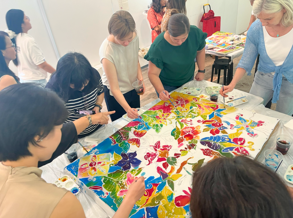Batik Mural Painting Team Bonding Art Jamming by Visual Arts Centre Singapore Great for Event Workshop Hotel Company Corporate Family