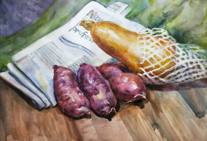 Watercolour Painting art class – Still Life at Visualartscentre Singapore