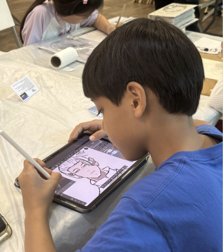 school holiday manga and digital drawing