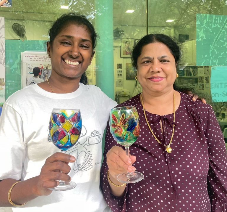 glass painting Hari Raya Visual Arts Centre art jamming team bonding