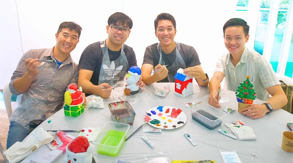 Christmas Team Bonding Plaster Cast Painting Corporate Team Bonding