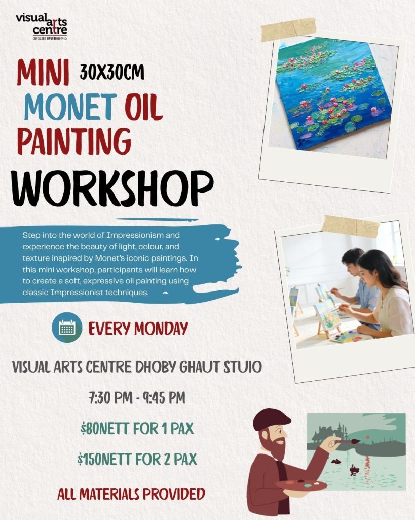 mini Monet oil painting art course art workshop art lesson Visual Arts Centre