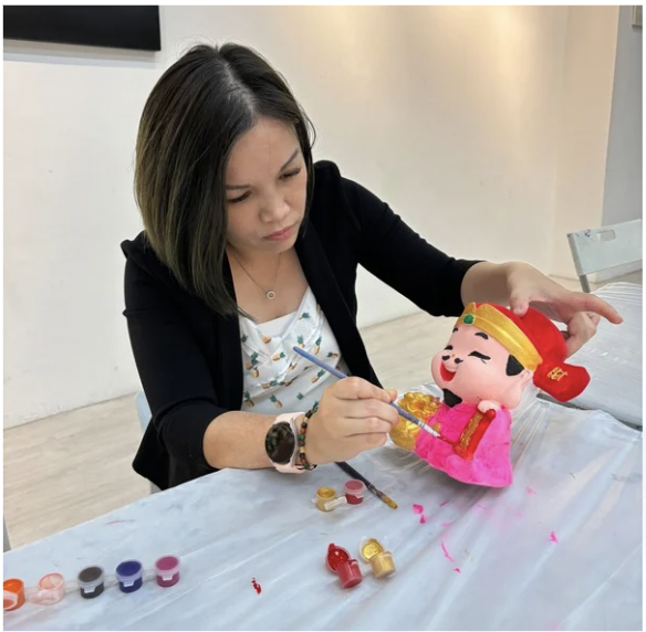 God of Wealth - Plaster Cast Sculpture Painting Chinese New Year team bonding art jamming Visual Arts Centre