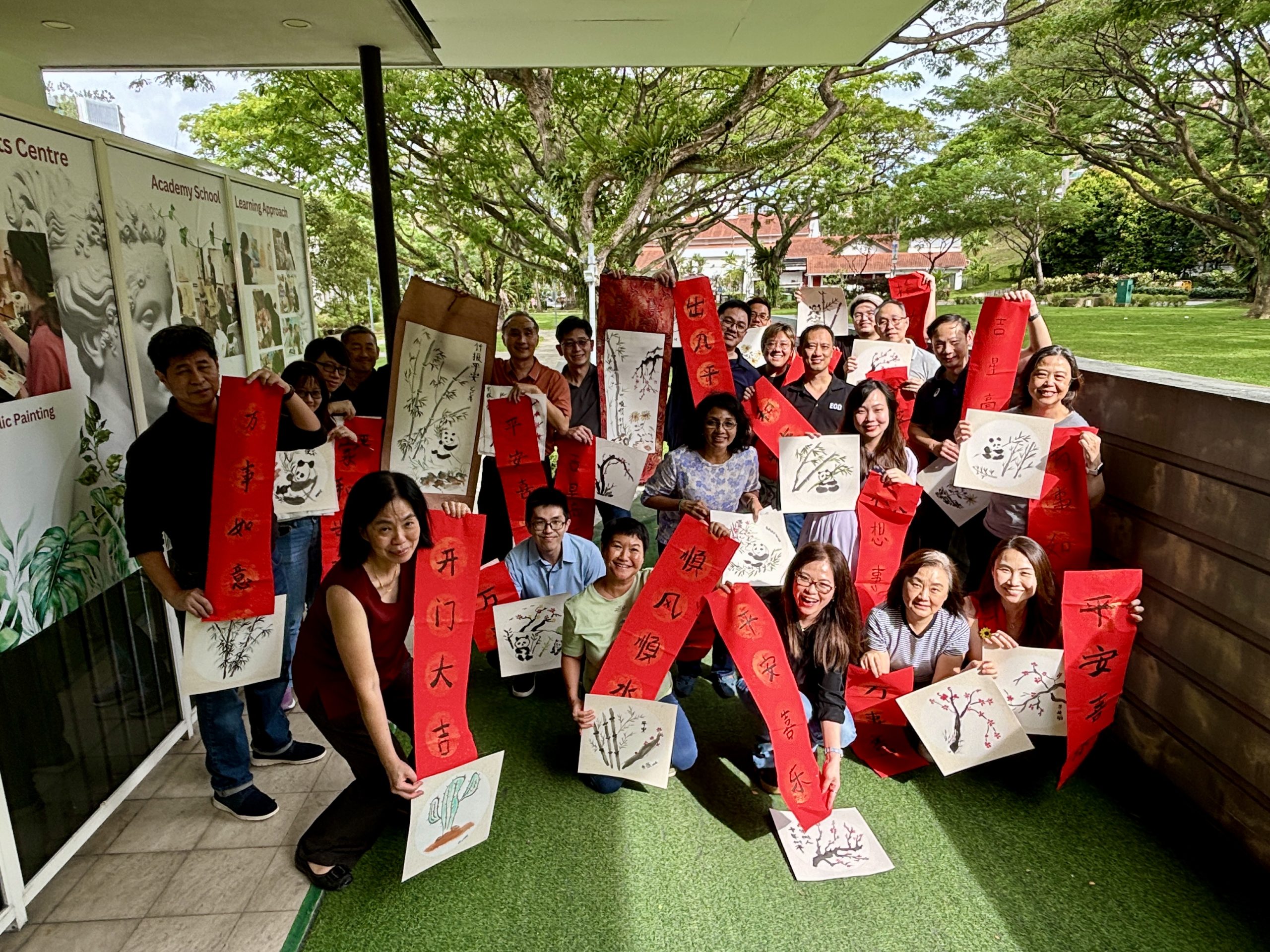 Chinese New Year Team bonding art jamming with couplet writing & scroll painting & chinese calligraphy Visual Arts Centre.jpg