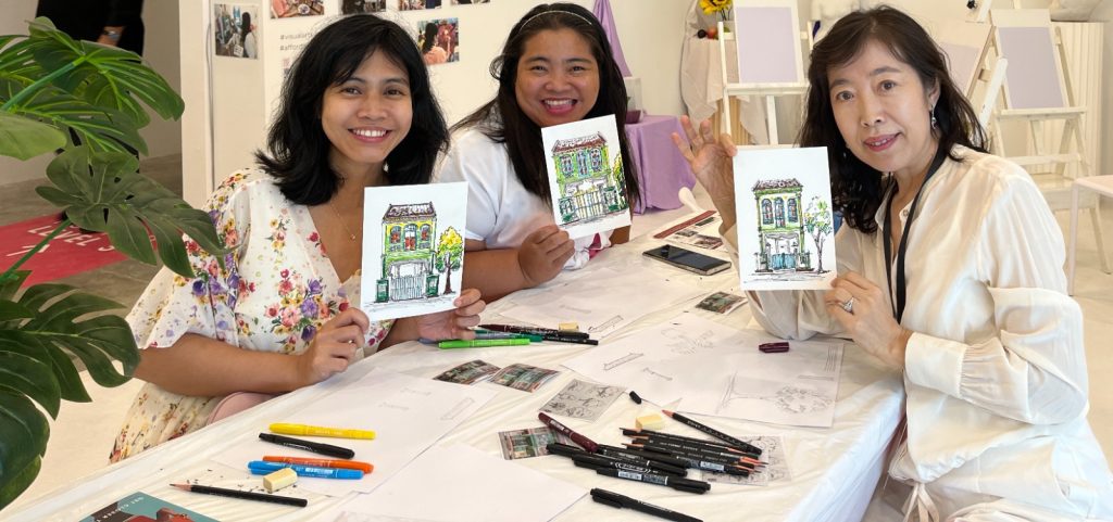 Urban Sketching with Watercolour painting with adult at Visual Arts Centre