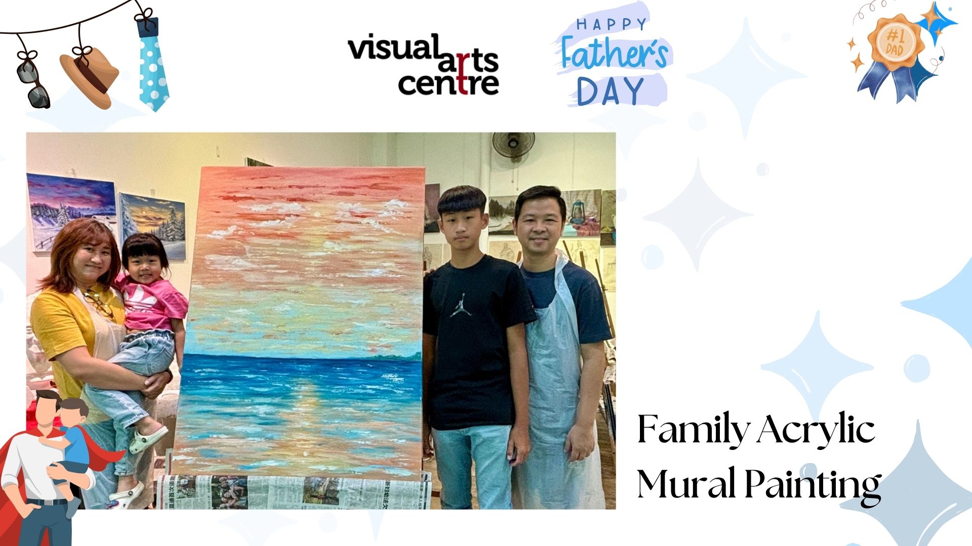 Father's Day art activity family mural painting art workshop art jamming Visual Arts Centre