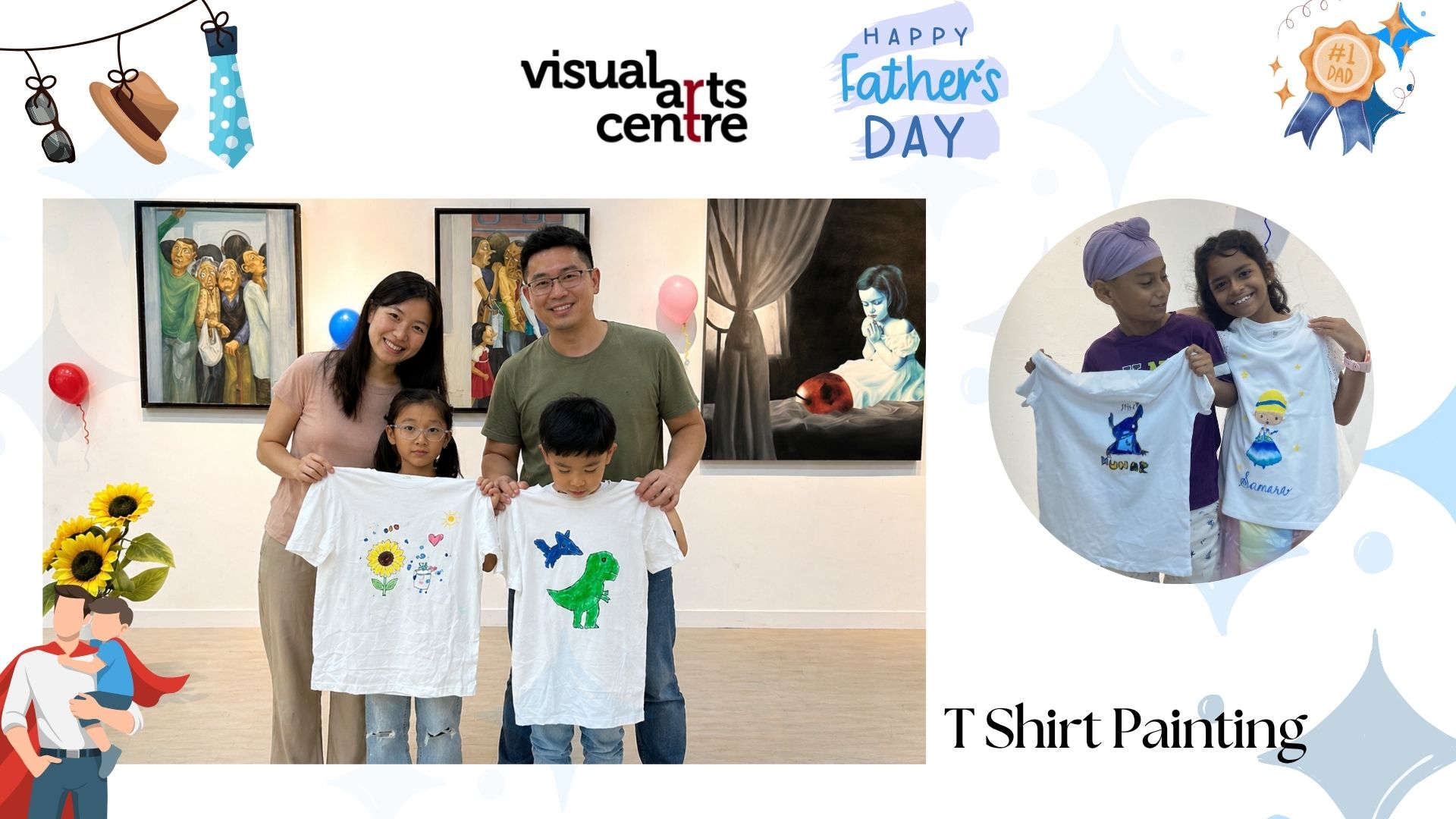 Father's Day art activity t-shirt painting art workshop art jamming Visual Arts Centre