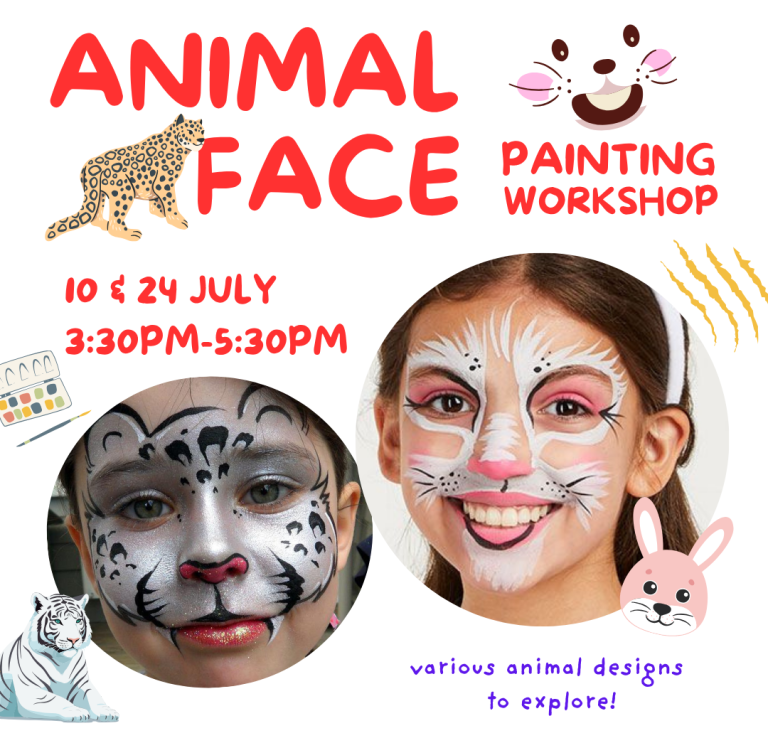 Holiday Art Class for Kids Singapore Animal Face Painting Workshop