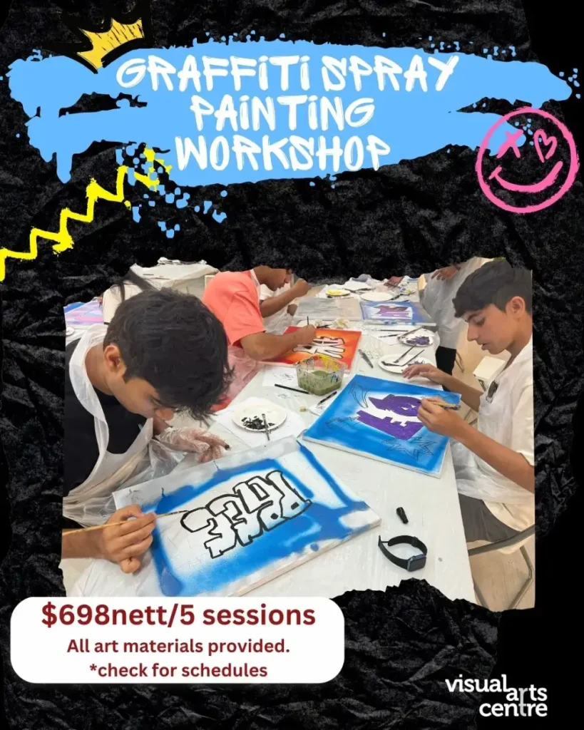introduction to graffiti spray painting on canvas Visual Arts Centre