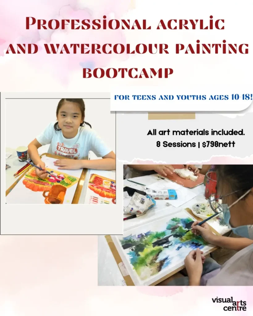 professional acrylic and watercolour painting bootcamp for kids and youths in singapore