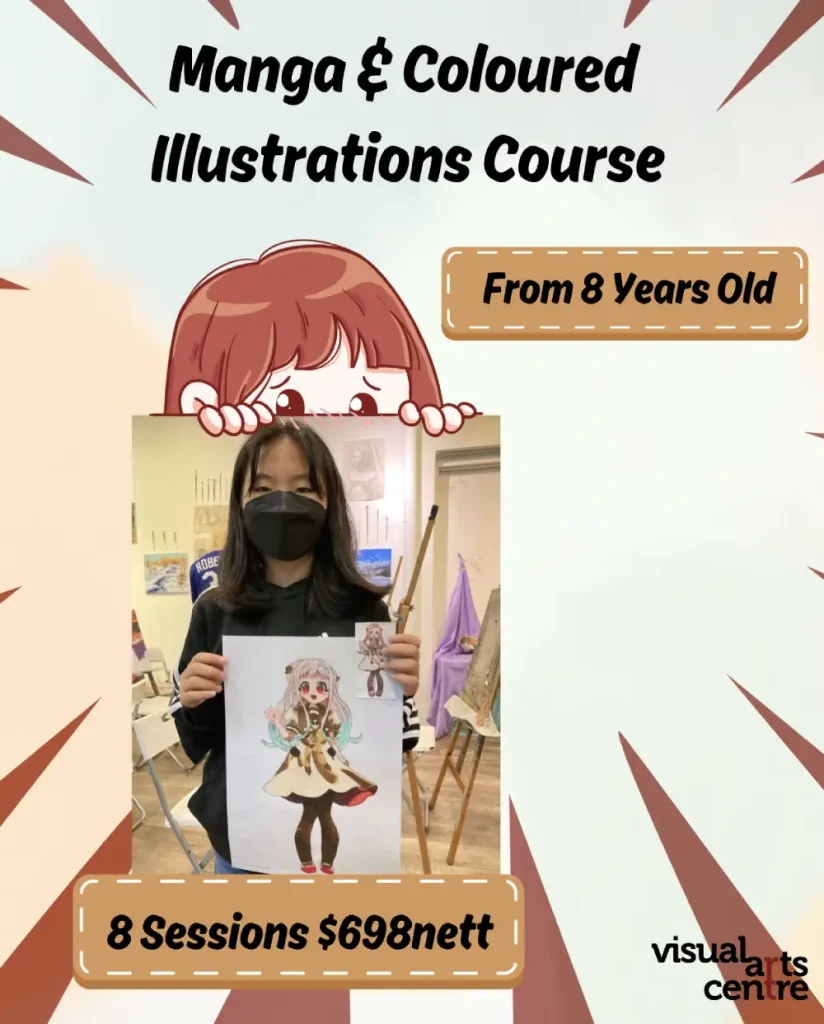 manga and coloured illustration class for kids in singapore