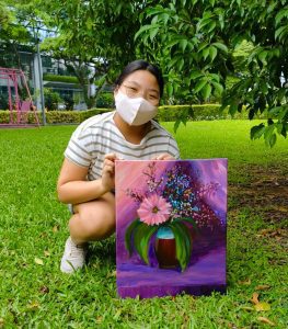 Acrylic flower painting