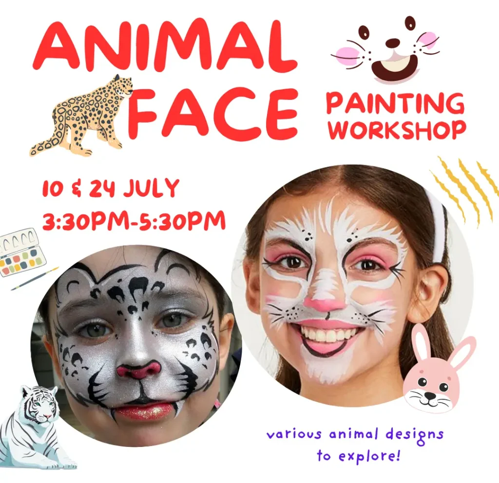 Holiday Art Class for Kids Singapore Animal Face Painting Workshop