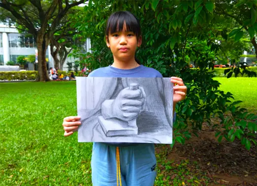 Visual Art Centre Teen completing her drawing and sketching cast work!