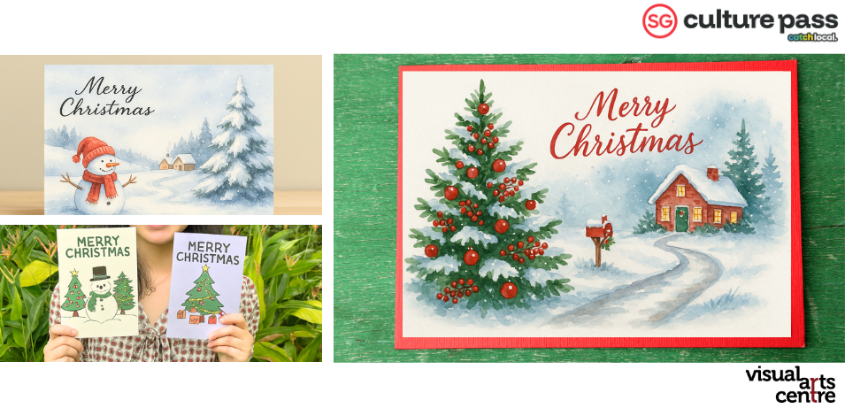 A Delightful Christmas - Watercolour Artcard Painting Art Workshop _ SG Cultural Pass with Visual Arts Centre