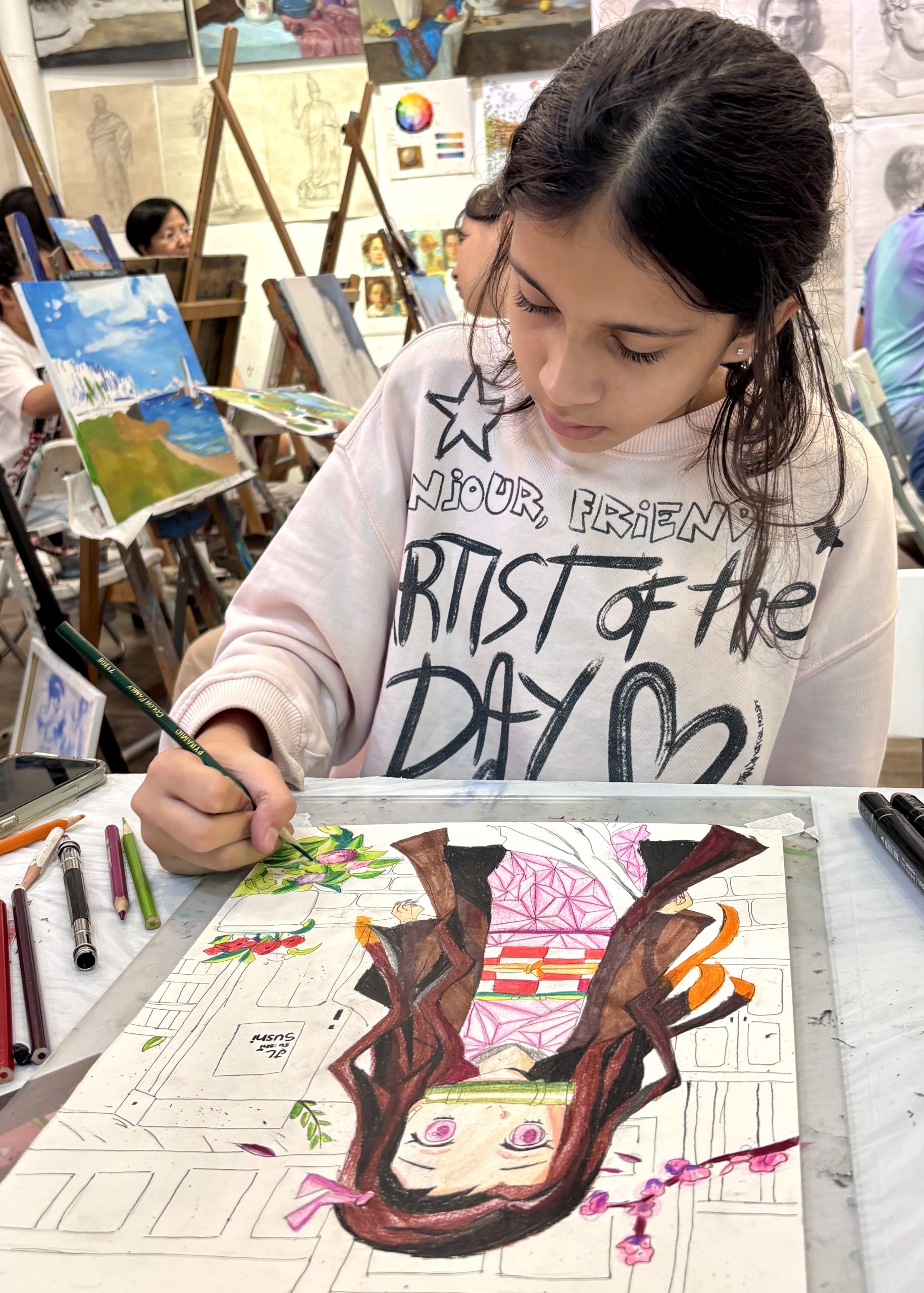 manga drawing course for teenagers at Visual Arts Centre