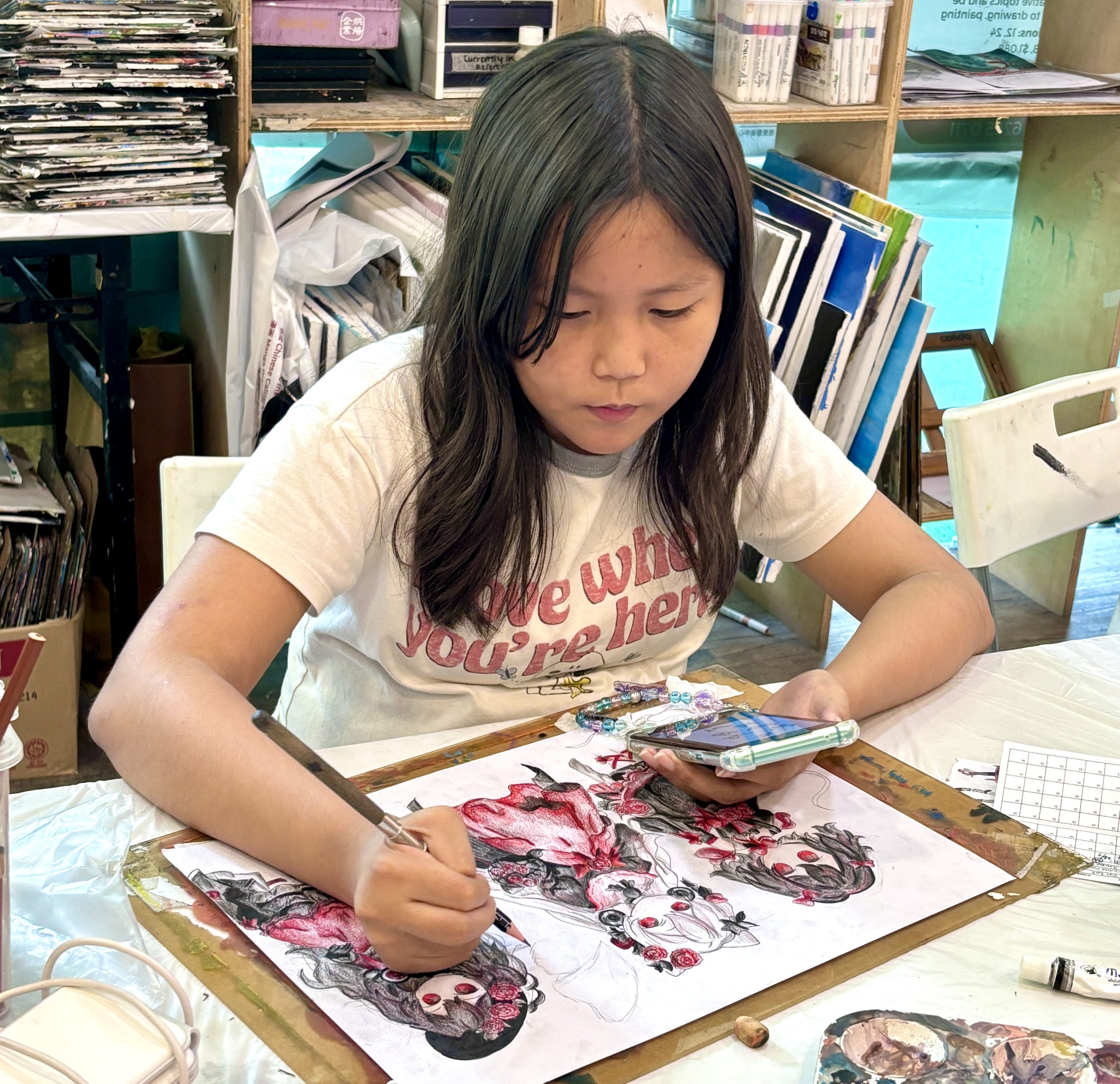 manga drawing course for teenagers at Visual Arts Centre