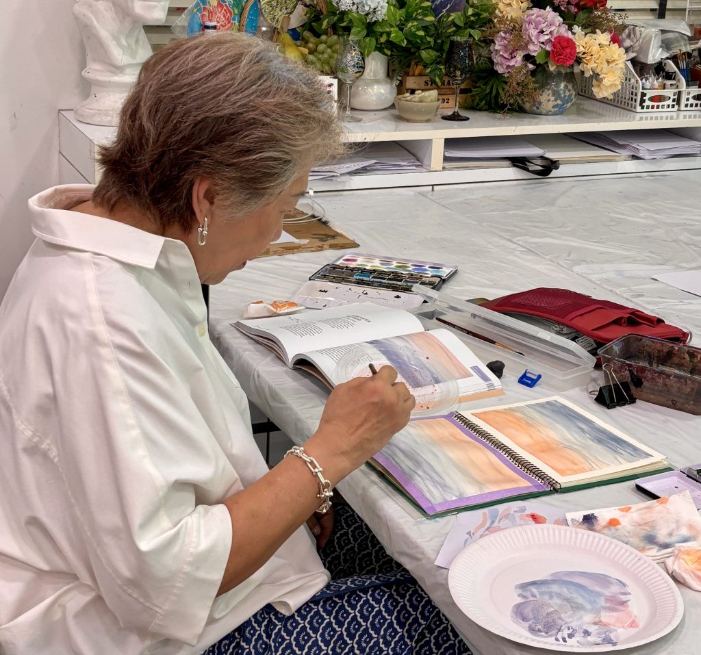 senior watercolour painting art class art course Visual Arts Centre