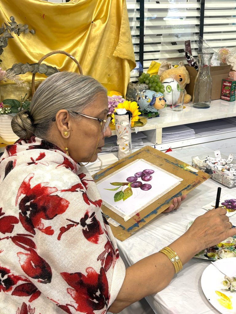 senior watercolour painting art class art course Visual Arts Centre