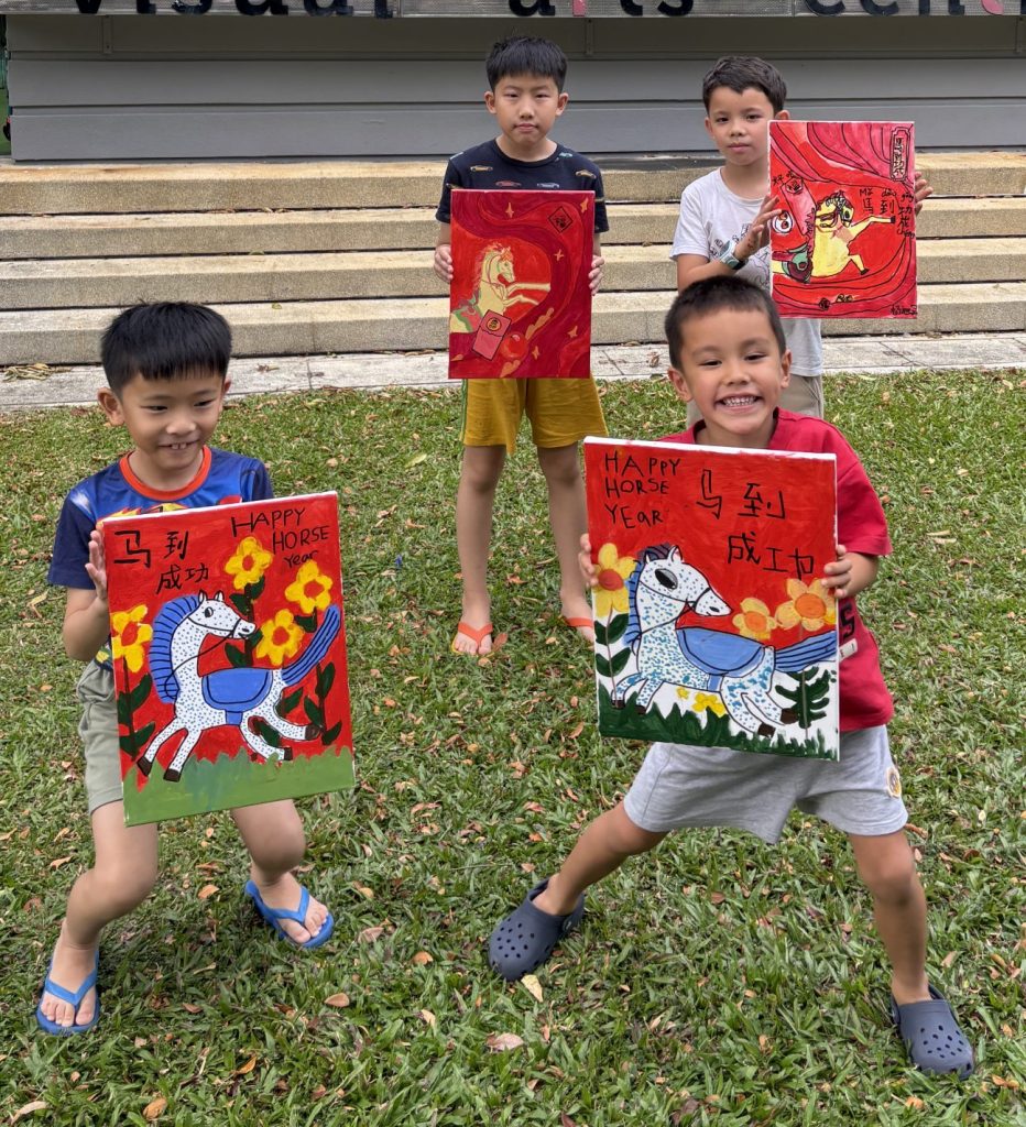 boy child kid student children creative acrylic painting professional acrylic painting art course lesson class in visual arts centre